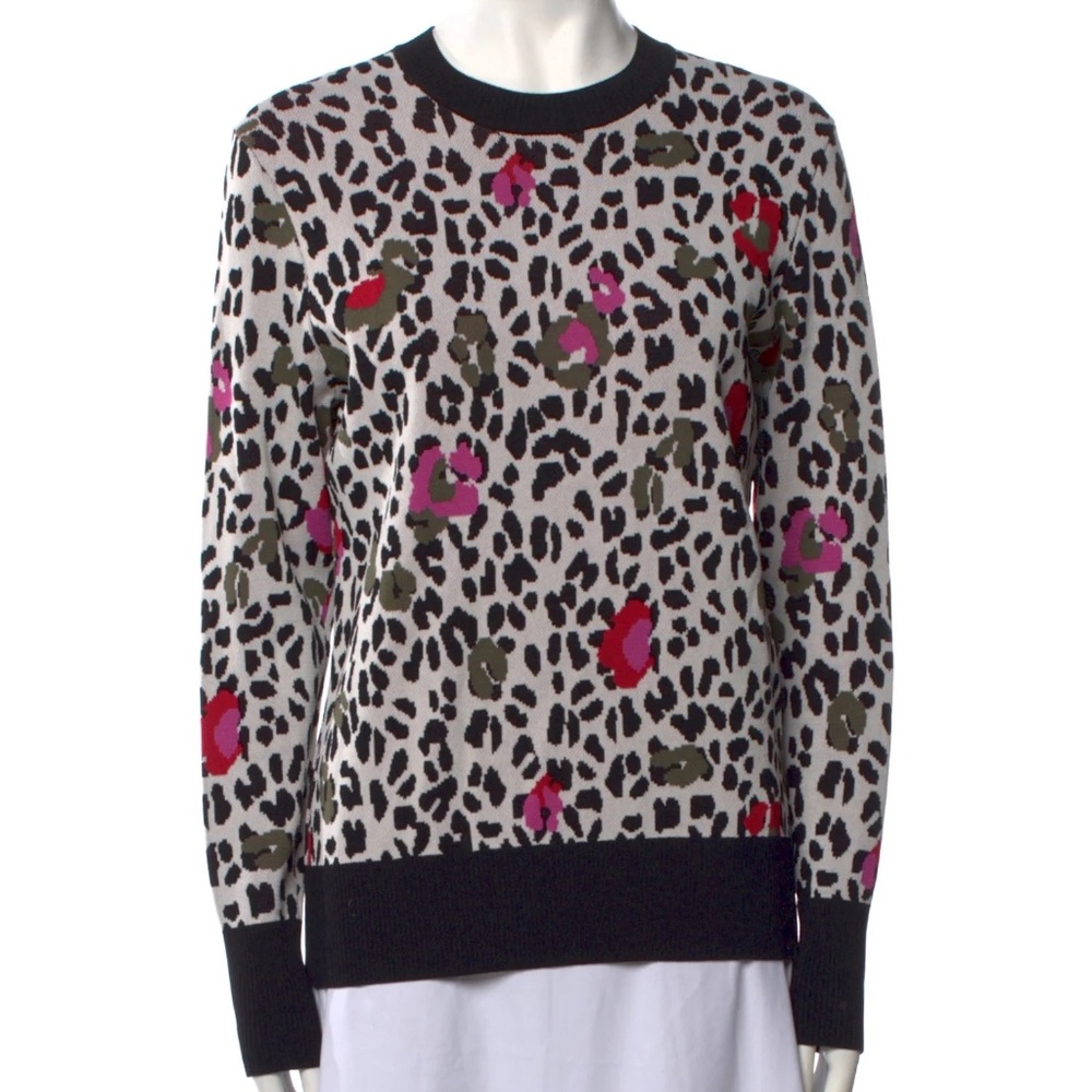 Ted Baker Wilderness Embroidered Leopard Print Sweater Dusty Pink | RARE! TB 5